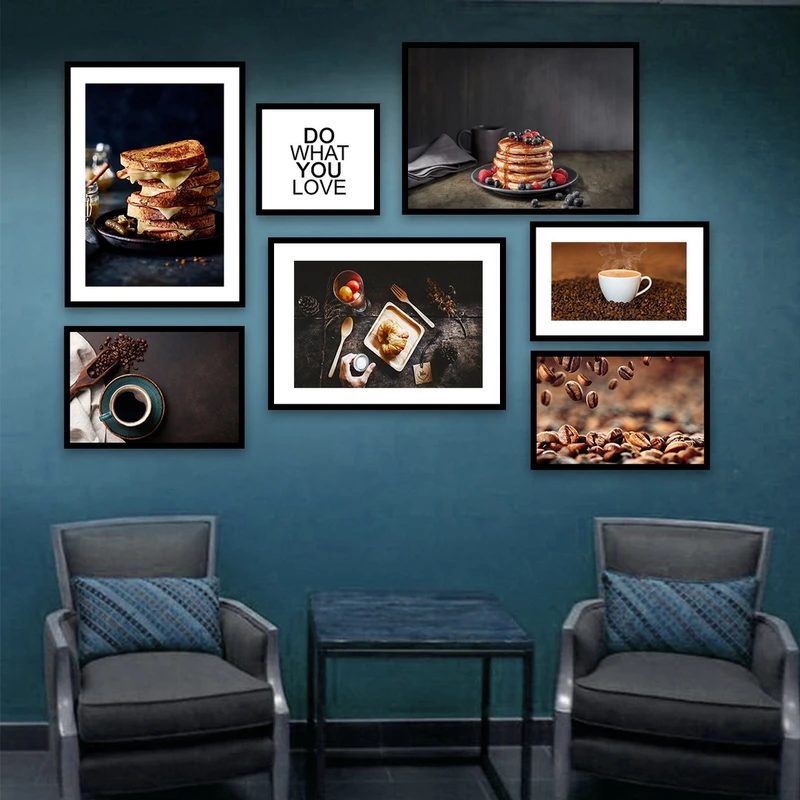 تابلو بکلیت طرح صبحانه کافی و پنکیک مدل B-891 مجموعه 7 عددی