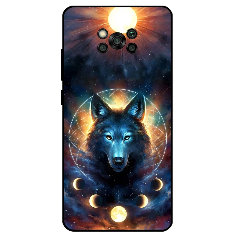 کاور مگافون طرح گرگ و ماه مدل 8006 مناسب برای گوشی موبایل شیائومی Poco X3 / X3 NFC / X3 Pro