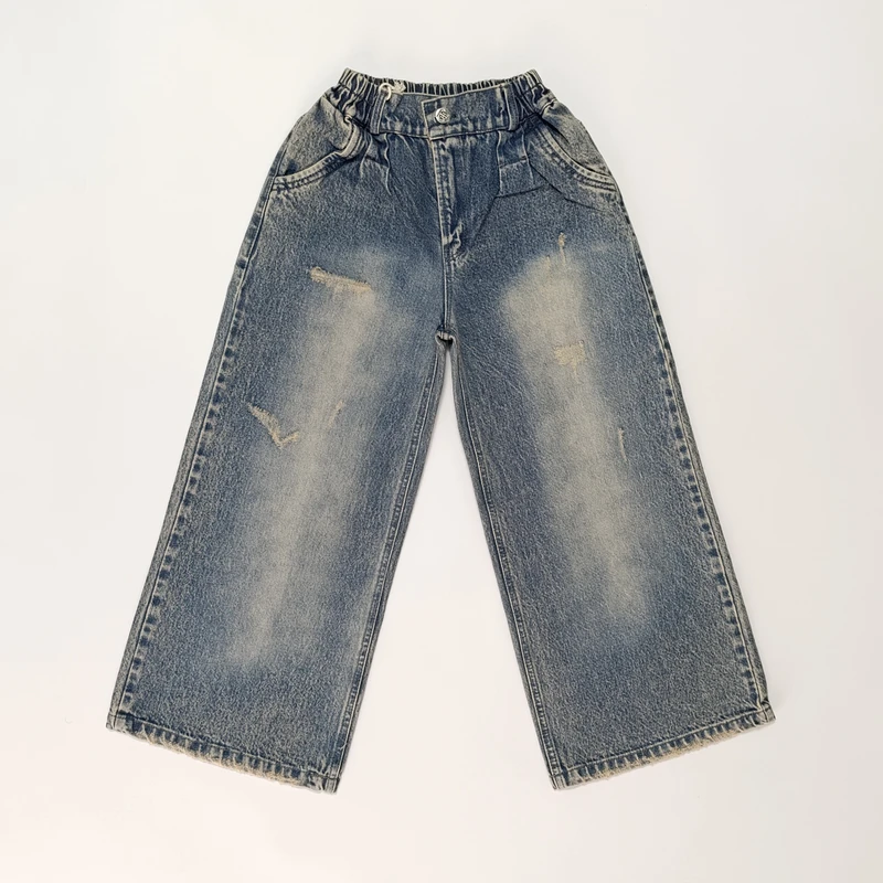 شلوار جین بگ بچگانه مدل  پشت کش زیپ دار