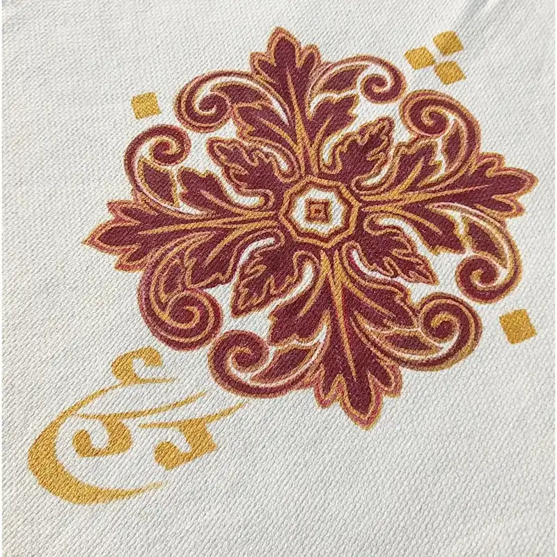 رومیزی چاپ دستی مدل اسلیمی و الفبا