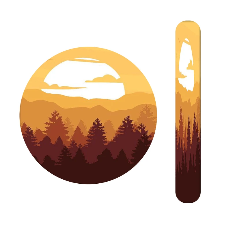 آینه آرایشی جیبی مدل غروب کد 391  به همراه سوهان ناخن