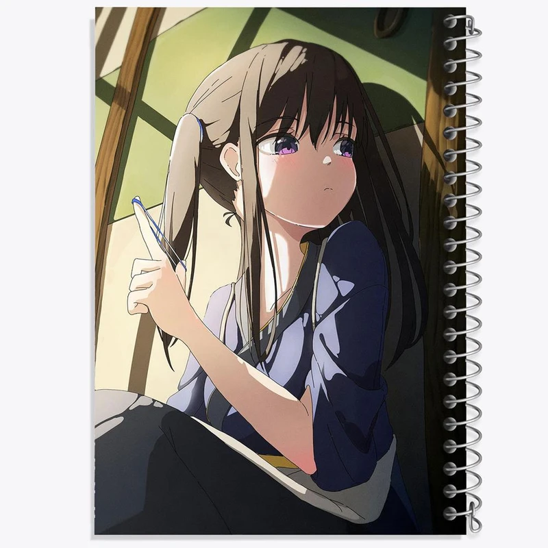 دفتر شطرنجی 50 برگ خندالو طرح تاکینا انیمه لیکوریس ریکویل Lycoris Recoil کد 22961