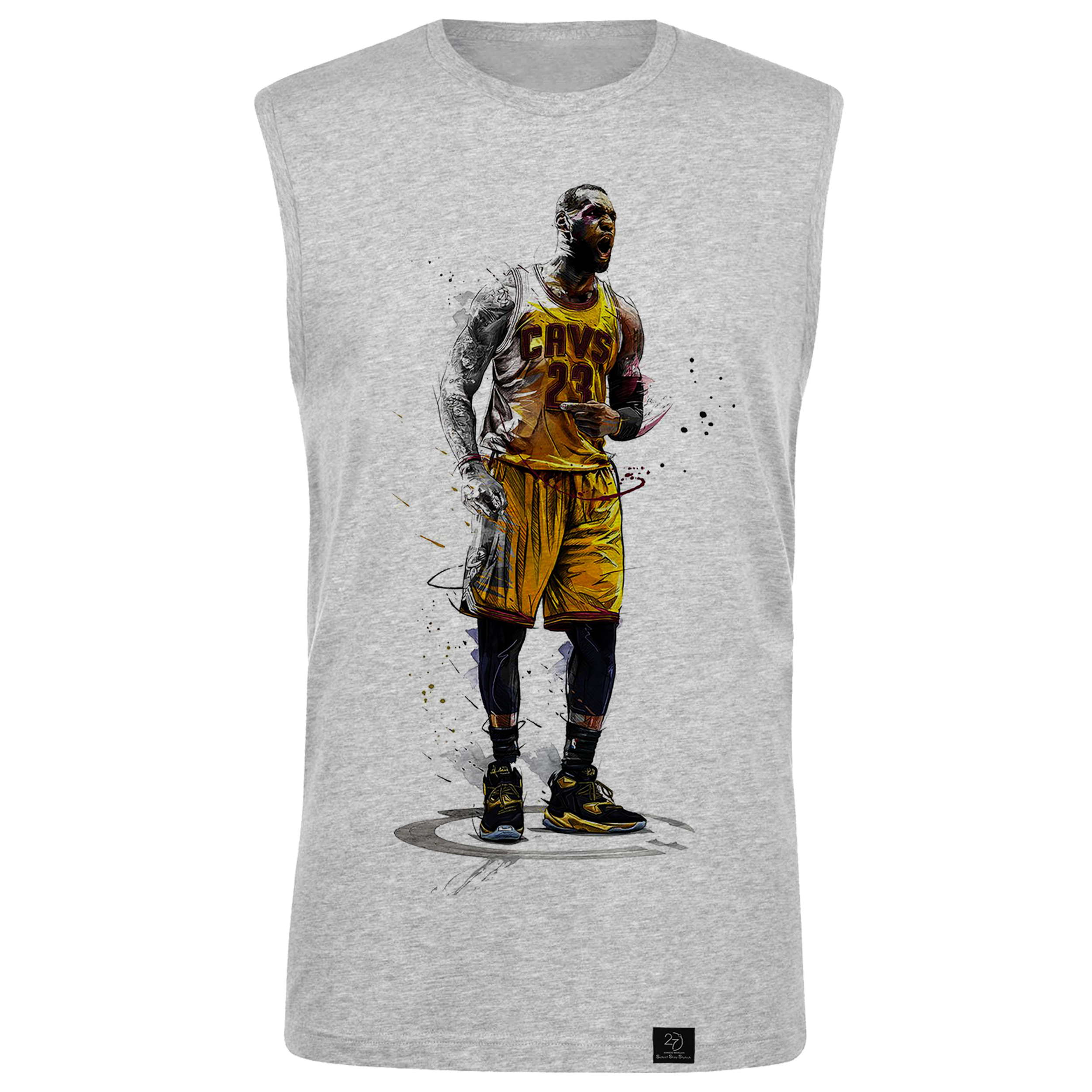 تاپ مردانه 27 مدل lakers کد V47 رنگ طوسی