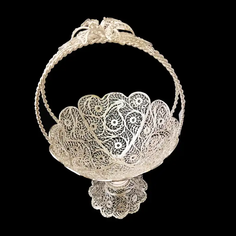 شکلات خوری ملیله کاری مدل دسته گلی کدF140