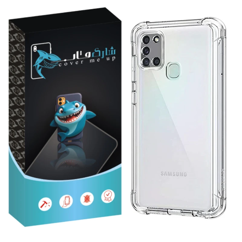 کاور شارک قاب مدل Crystal مناسب برای گوشی موبایل سامسونگ Galaxy A21s