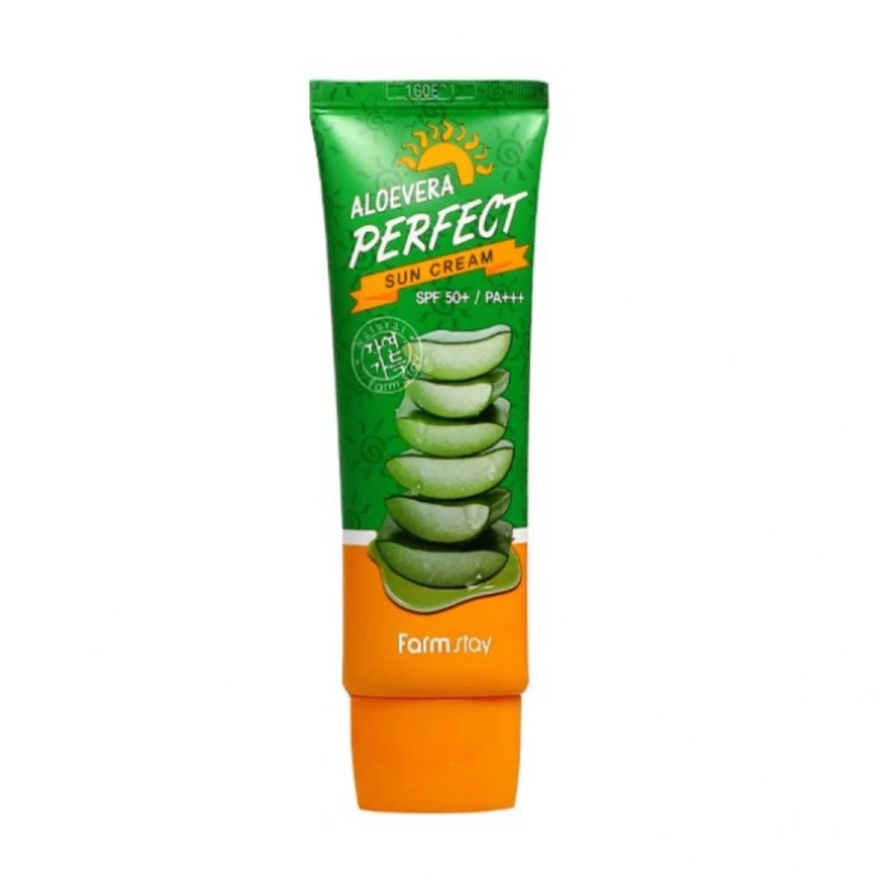 کرم ضد آفتاب بدون رنگ فارم استی SPF 50 مدل ALOEVERA مناسب انواع پوست حجم 70 میلی لیتر