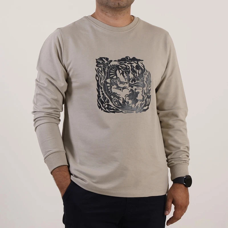 سویشرت مردانه مدل رستم و اژدها