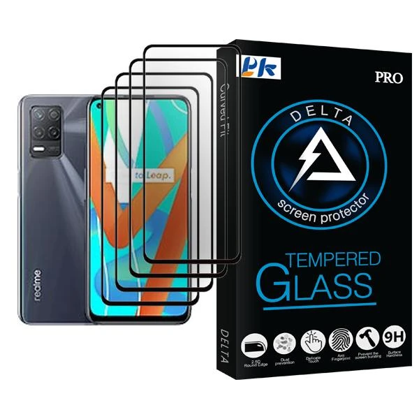 محافظ صفحه نمایش پی کی مدل Delta Glass MIX004 مناسب برای گوشی موبایل ریلمی V13 5G بسته چهار عددی