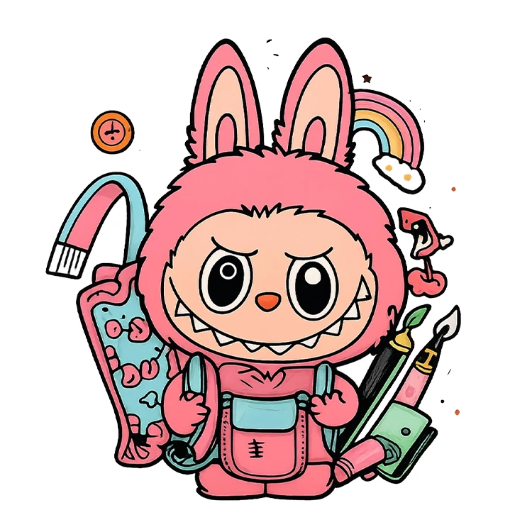 استیکر پارچه و لباس پاد آفرین مدل عروسک لبوبو کد S2276