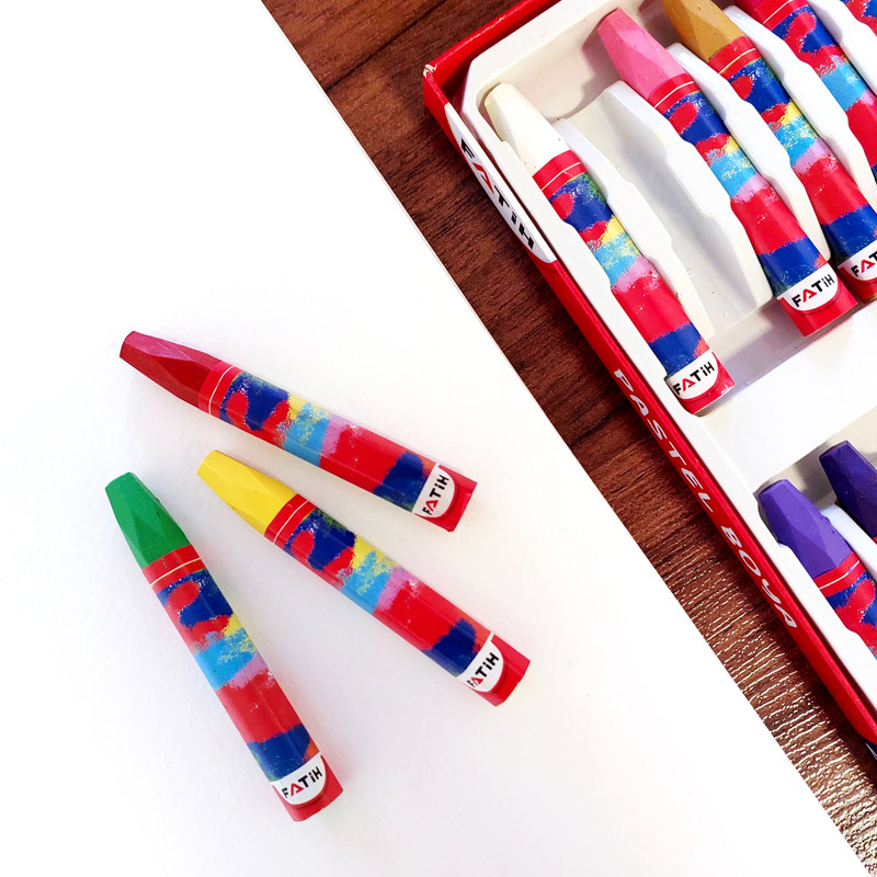 مداد شمعی 24 رنگ فاتح مدل  Oil Pastel