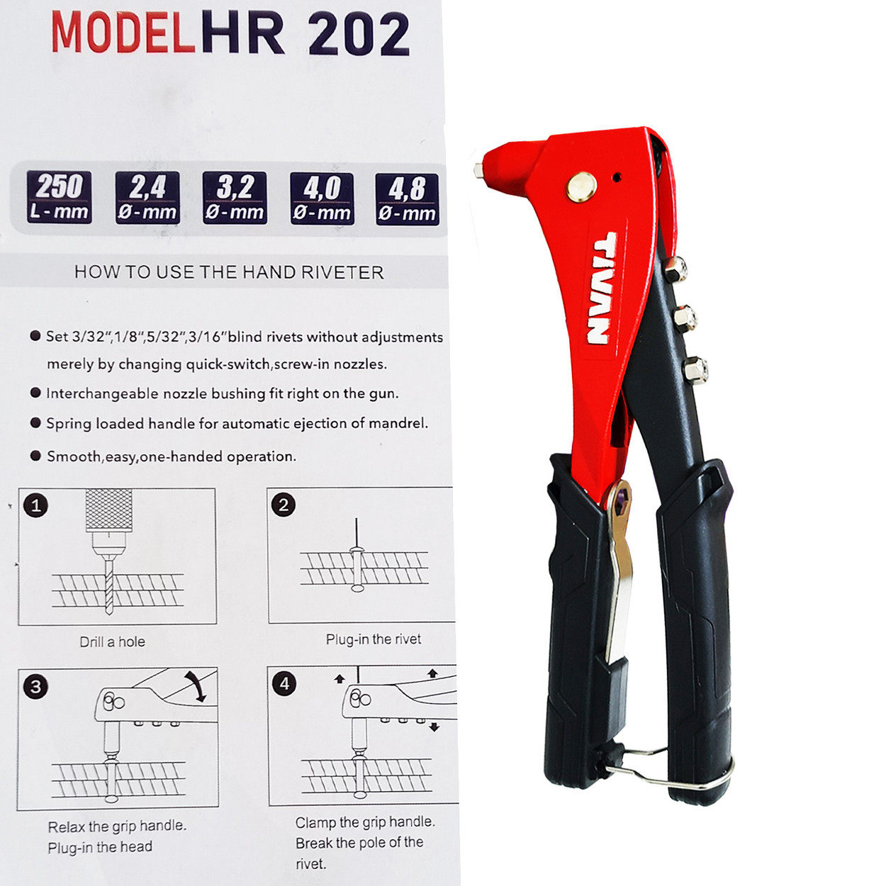 انبر پرچ تیوان مدل RO - 25