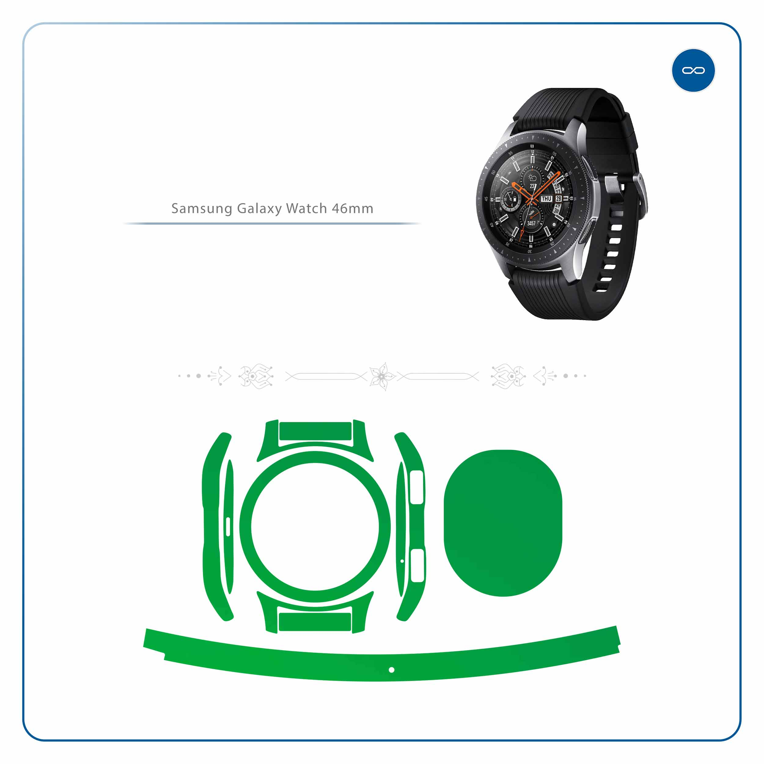 برچسب ماهوت طرح Matte-Green مناسب برای ساعت هوشمند سامسونگ Galaxy Watch 46mm