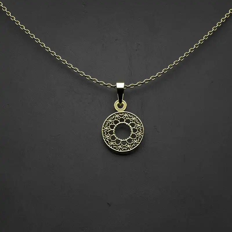 گردنبند طلا 18 عیار زنانه مدوپد مدل دایره کد FF2-1-1077