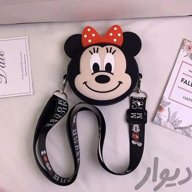 کیف رودوشی بچگانه مدل سیلیکونی طرح مینی موس خندان پاپیونی کد B M 4