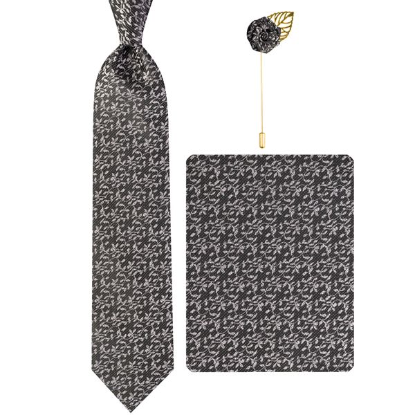 ست کراوات و دستمال جیب و گل کت مردانه جیان فرانکو روسی مدل GF-F942-BK ست کراوات و دستمال جیب و گل کت مردانه جیان فرانکو روسی مدل GF-F942-BK