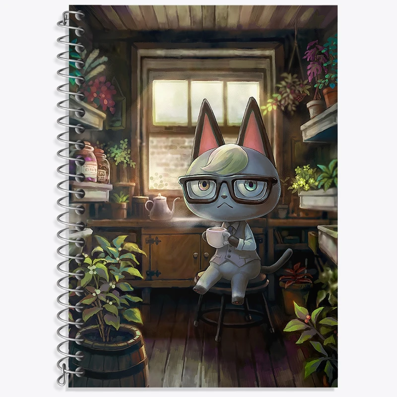 دفتر زبان 50 برگ خندالو مدل سه خط طرح بازی انیمال کراسینگ (Animal Crossing) کد 32653