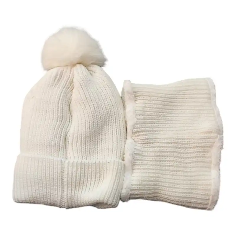 ست کلاه و شال گردن بافتنی بچگانه مدل تدی بیر ۰۴