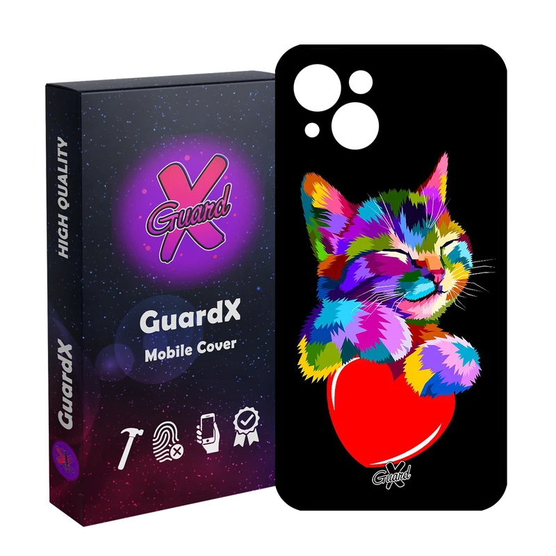 کاور گارد ایکس طرح گربه مدل Glass10269 مناسب برای گوشی موبایل اپل iPhone 13