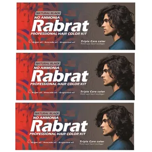 کیت رنگ مو مردانه رابرات شماره 1 حجم 100 میلی لیتر رنگ مشکی طبیعی مجموعه 3 عددی