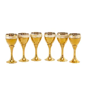 لیوان برنزی مدل جام صدفی کد 6860 بسته 6 عددی