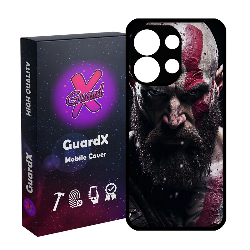 کاور گارد ایکس طرح God of War مدل Glass10737 مناسب برای گوشی موبایل شیائومی Redmi Note 13 4G