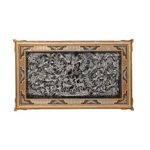 تابلو قلمزنی مسی صنایع دستی فاخر مدل فردوس کد Eden123p73in10050