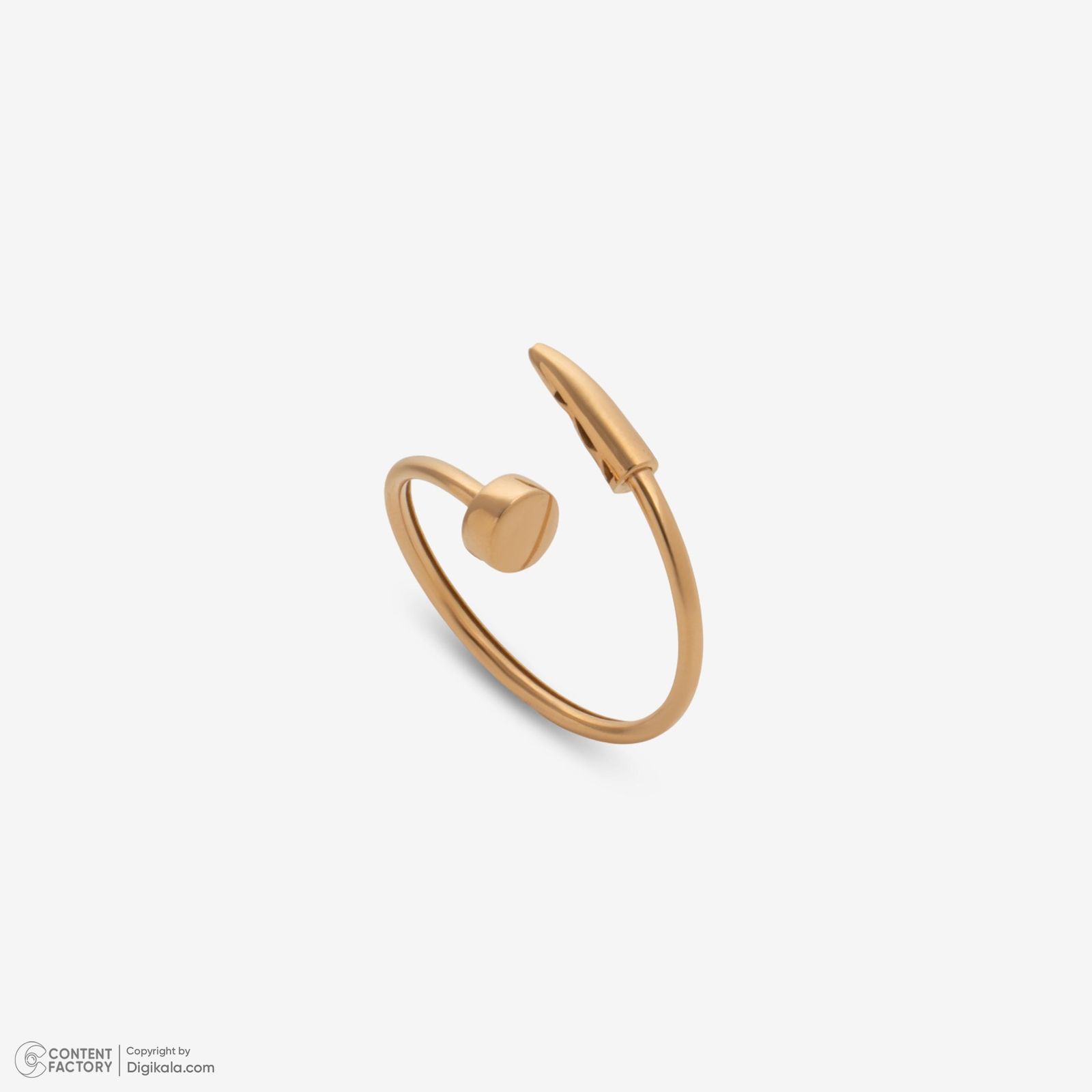 انگشتر طلا 18 عیار زنانه با طرح کارتیه میخ حافا گلد مدل r021 سایز 56 -  - 5