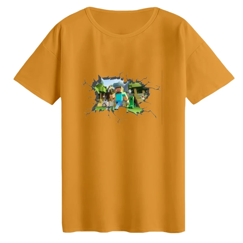 تی‌شرت لانگ آستین کوتاه زنانه مدل ماینکرفت کد 06 