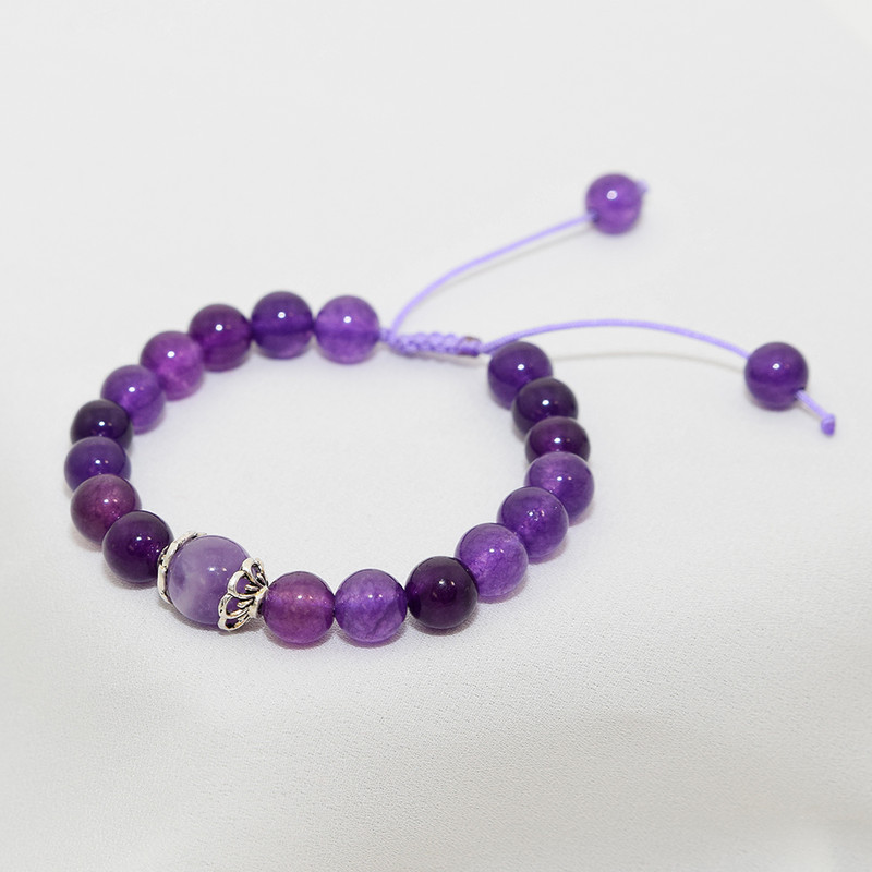 دستبند نقره زنانه دلنار گالری مدل سنگ آمتیست