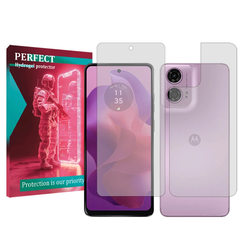  محافظ صفحه نمایش شفاف پرفکت مناسب برای گوشی موبایل موتورولا MotoG24 به همراه محافظ پشت گوشی 