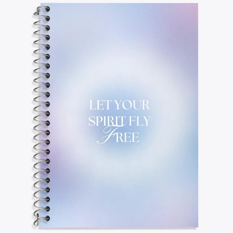دفتر زبان 50 برگ خندالو مدل دو خط طرح Let Your Spirit Fly Free کد N2363