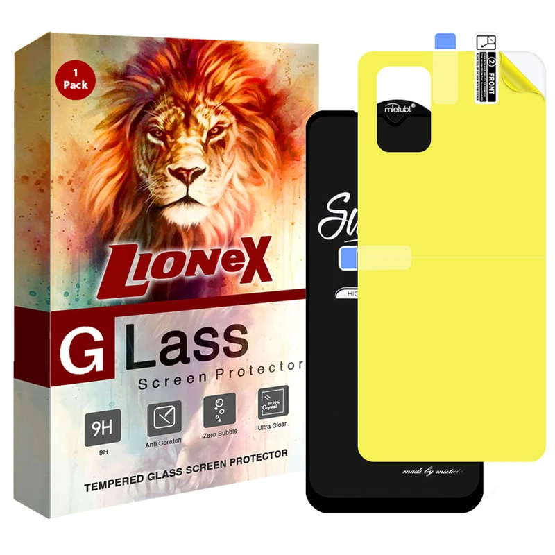 محافظ صفحه نمایش لایونکس مدل 2SN مناسب برای گوشی موبایل سامسونگ Galaxy A02s به همراه محافظ پشت گوشی
