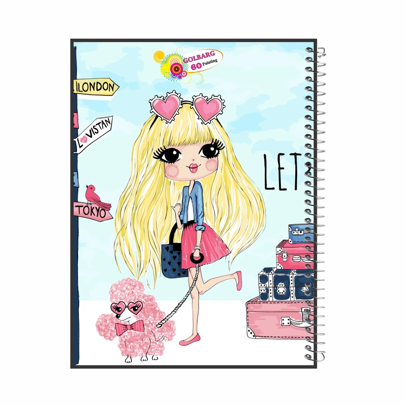 دفتر نقاشی 60 برگ گلبرگ طرح دخترانه کد 181