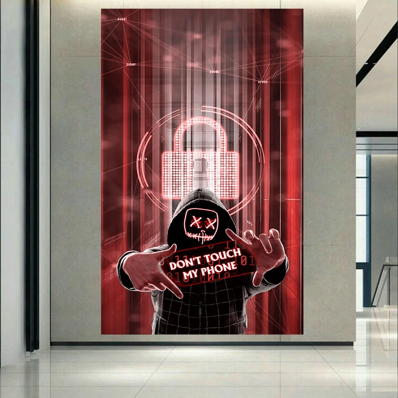 پوستر مدل بک لایت طرح هکر Dont touch my phone