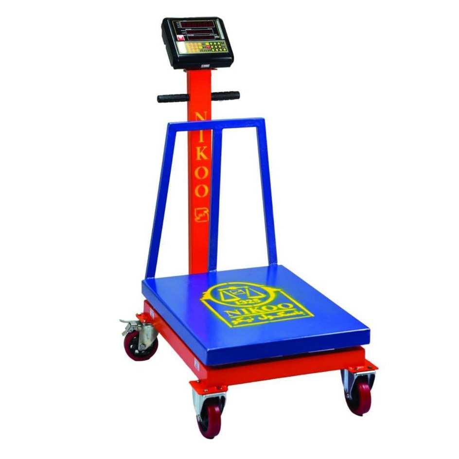 باسکول دیجیتال نیکو مدل چرخ دار صنعتی با حداکثر ظرفیت 350 کیلوگرم