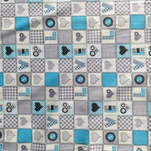 پارچه ملحفه عرض 2 متر مدل لاو 11132 رنگ آبی