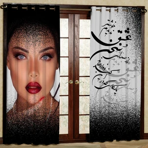 پرده مدل شعر هازان پانچی کد 1260a سایز 140x200 سانتی متر