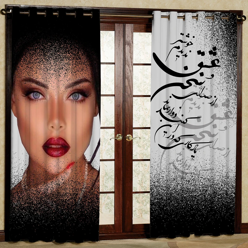 پرده مدل شعر هازان پانچی کد 1260a سایز 140x200 سانتی متر