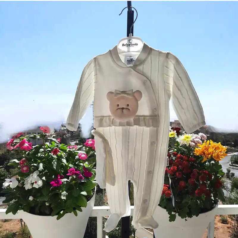 ست سرهمی و کلاه نوزادی ببلینا مدل خرسی کد sh28