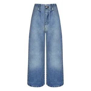 شلوار جین واید لگ زنانه مدل 396