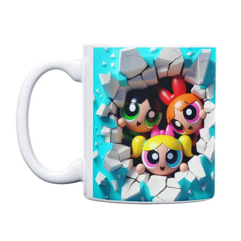 ماگ حس آمیزی طرح سه بعدی مدل انیمیشن دختران نیرومند