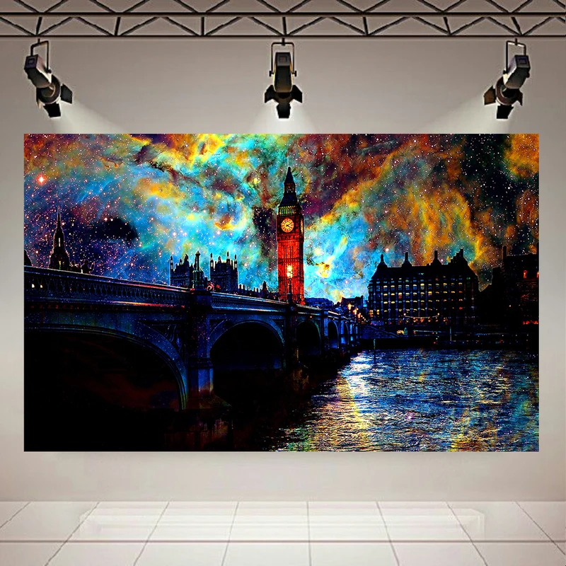 پوستر طرح شب کهکشانی مدل پل لندن کد AR32108