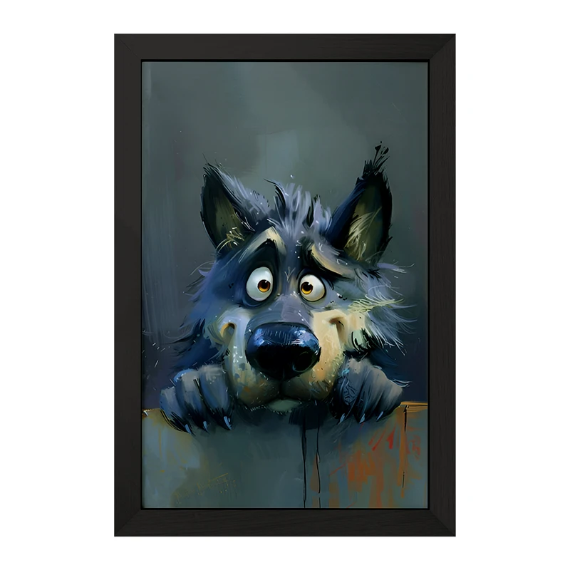 تابلو خندالو مدل گرگ بامزه کد F6563