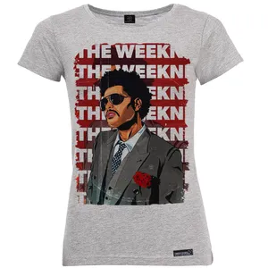 تی شرت آستین کوتاه زنانه 27 مدل Red The Weekend کد MH1265