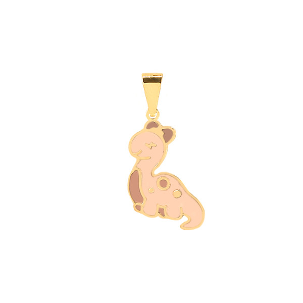 آویز گردنبند طلا 18 عیار دخترانه ماوی گالری مدل دایناسور کیدز