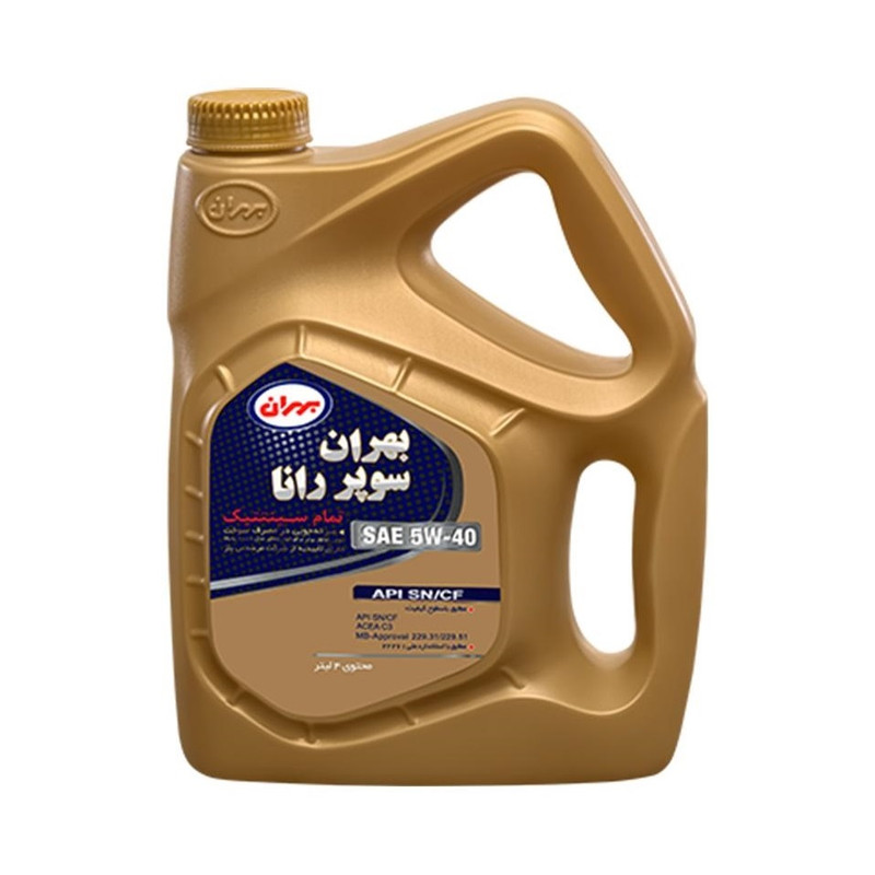 روغن موتور بهران مدل سوپر رانا 5w40 SN حجم 4 لیتر