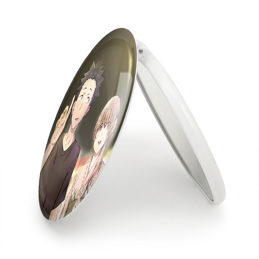 آینه جیبی خندالو طرح شوکو نیشیمیا و شویا ایشیدا انیمه سایلنت ویس A Silent Voice مدل تاشو کد 15824