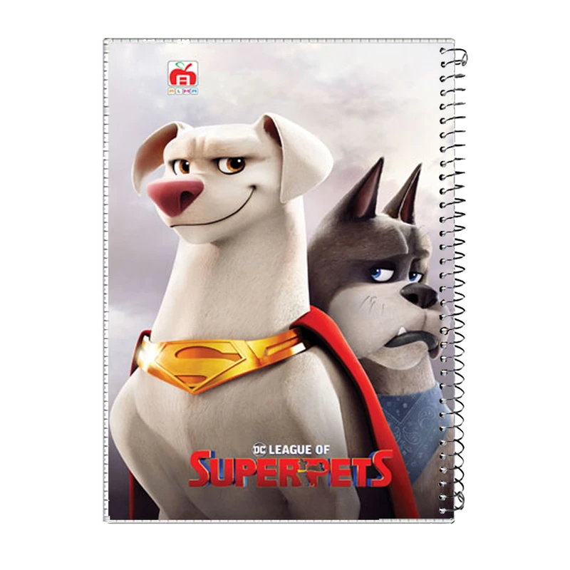 دفتر مشق 40 برگ آلما طرح SUPERPETS مدل مقوایی کد 7411