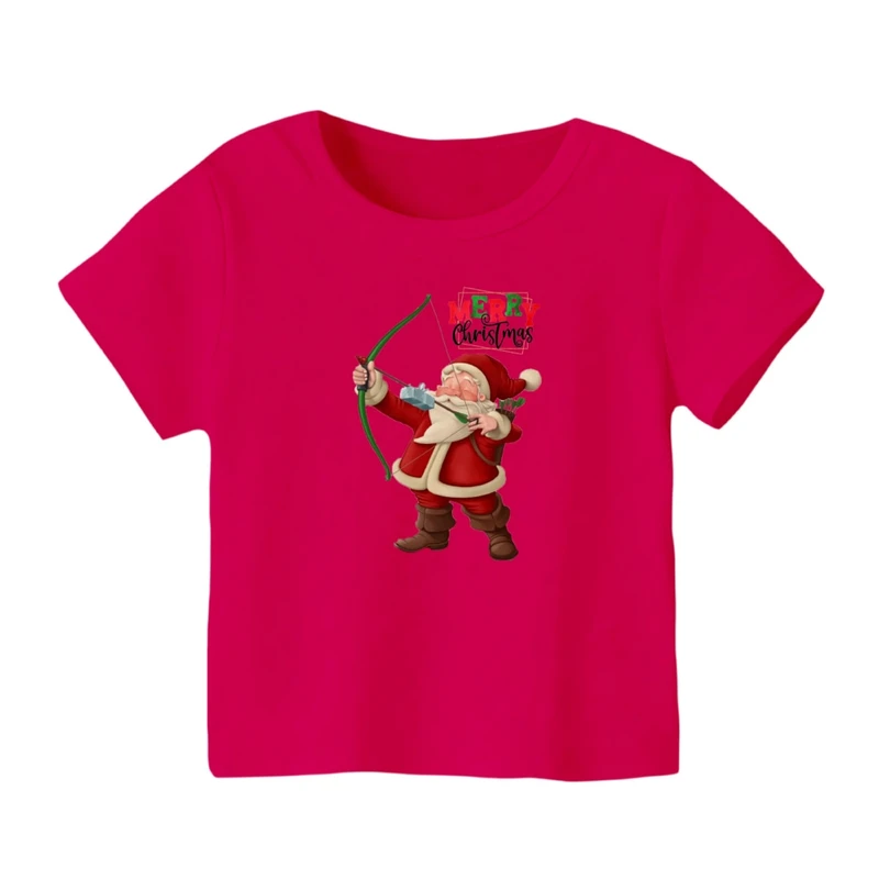 تی شرت آستین کوتاه بچگانه مدل بابانوئل کریسمس کد 9