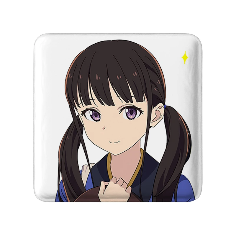 مگنت خندالو طرح تاکینا و چیساتو انیمه لیکوریس ریکویل Lycoris Recoil  مدل مربعی کد 23067